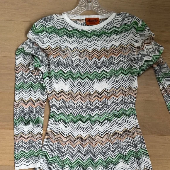 Missoni Multicolor Chevron Long Sleeve sweater Dress - Picture 6 of 9